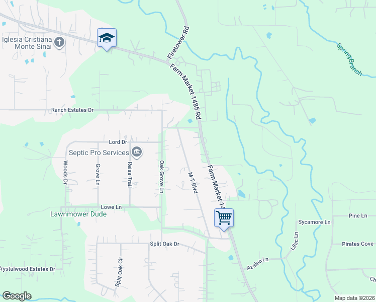 map of restaurants, bars, coffee shops, grocery stores, and more near 17329 M T Boulevard in New Caney