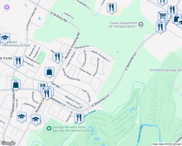 map of restaurants, bars, coffee shops, grocery stores, and more near in Austin