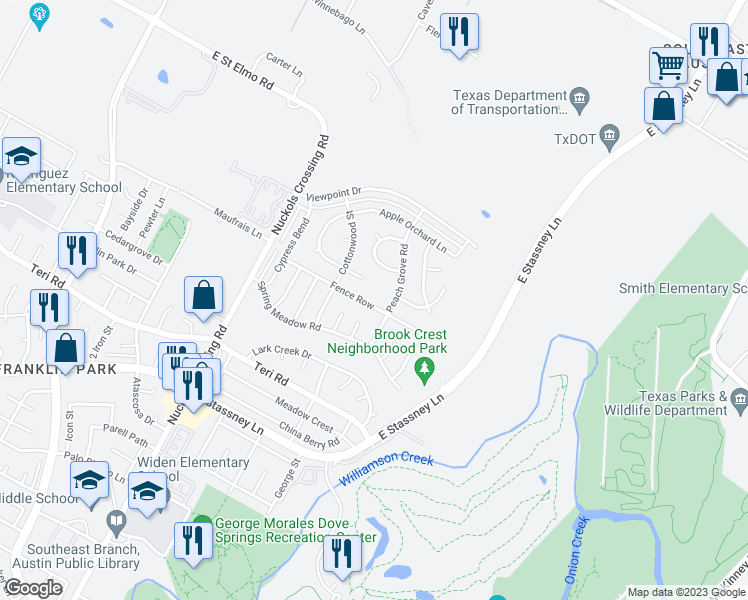 map of restaurants, bars, coffee shops, grocery stores, and more near in Austin