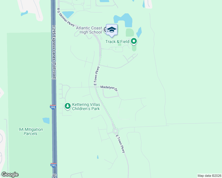 map of restaurants, bars, coffee shops, grocery stores, and more near 11326 Madelynn Drive in Jacksonville