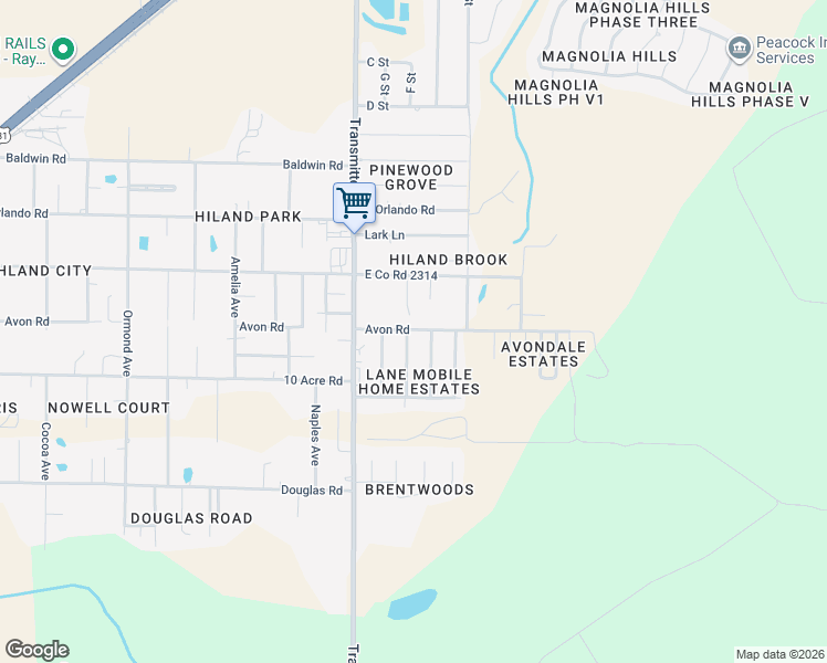 map of restaurants, bars, coffee shops, grocery stores, and more near 3617-3631 Avon Road in Panama City