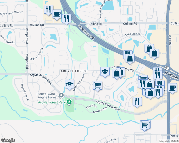 map of restaurants, bars, coffee shops, grocery stores, and more near 8321 Sunflower Court in Jacksonville