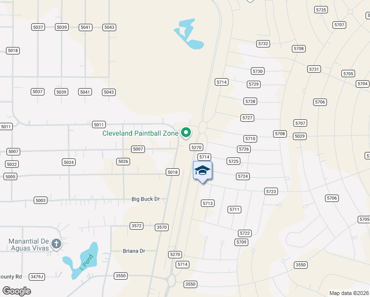 map of restaurants, bars, coffee shops, grocery stores, and more near 1724 Road 5018 in Cleveland