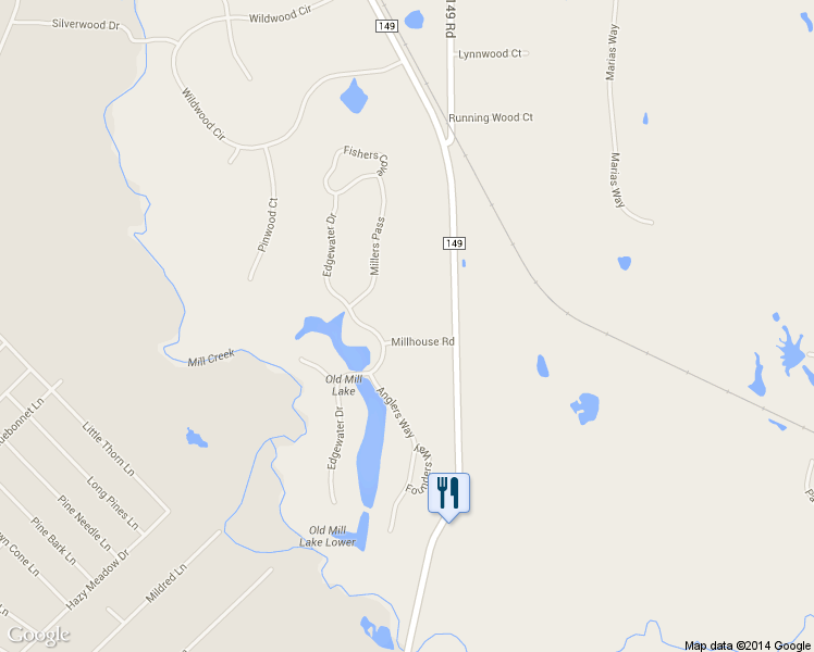 map of restaurants, bars, coffee shops, grocery stores, and more near 14530 Millhouse Road in Pinehurst