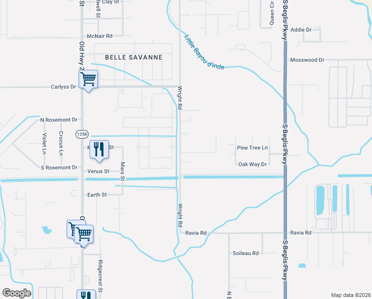 map of restaurants, bars, coffee shops, grocery stores, and more near 3752-3812 Wright Rd in Sulphur