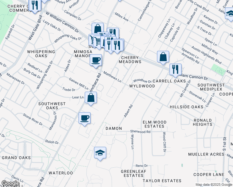 map of restaurants, bars, coffee shops, grocery stores, and more near in Austin