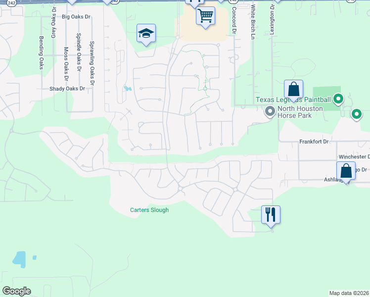 map of restaurants, bars, coffee shops, grocery stores, and more near 10637 Lake Palmetto Drive in Conroe
