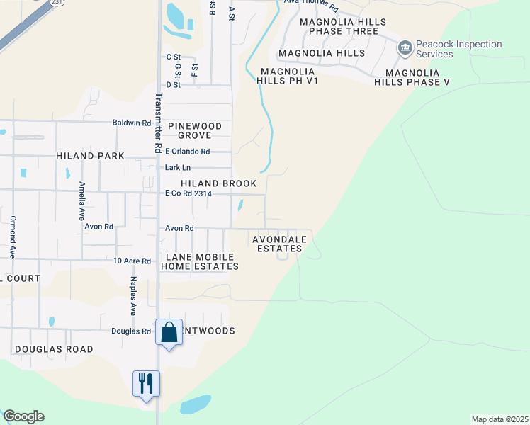 map of restaurants, bars, coffee shops, grocery stores, and more near 3740 Game Farm Rd in Panama City