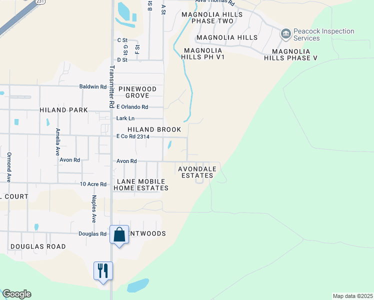 map of restaurants, bars, coffee shops, grocery stores, and more near 3740 Game Farm Rd in Panama City