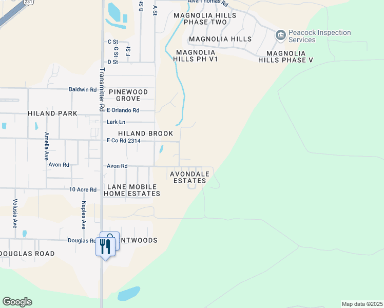 map of restaurants, bars, coffee shops, grocery stores, and more near 3835 Avon Road in Panama City