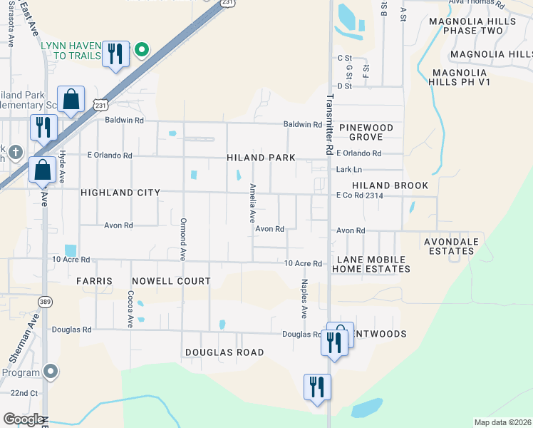 map of restaurants, bars, coffee shops, grocery stores, and more near 3312 Chris Adams Way in Panama City
