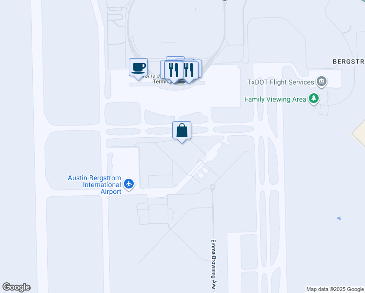 map of restaurants, bars, coffee shops, grocery stores, and more near 3600 Presidential Boulevard in Austin