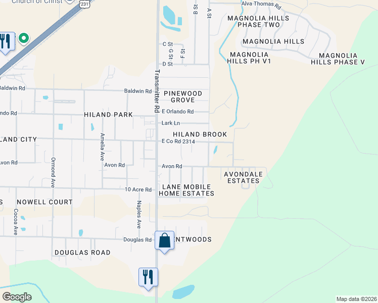 map of restaurants, bars, coffee shops, grocery stores, and more near 3614 Game Farm Road in Panama City