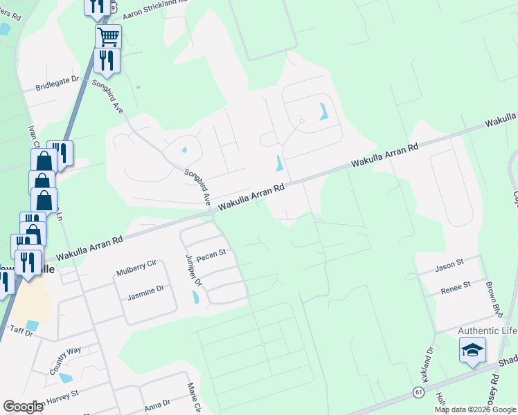 map of restaurants, bars, coffee shops, grocery stores, and more near 13 Willow Road in Wakulla County