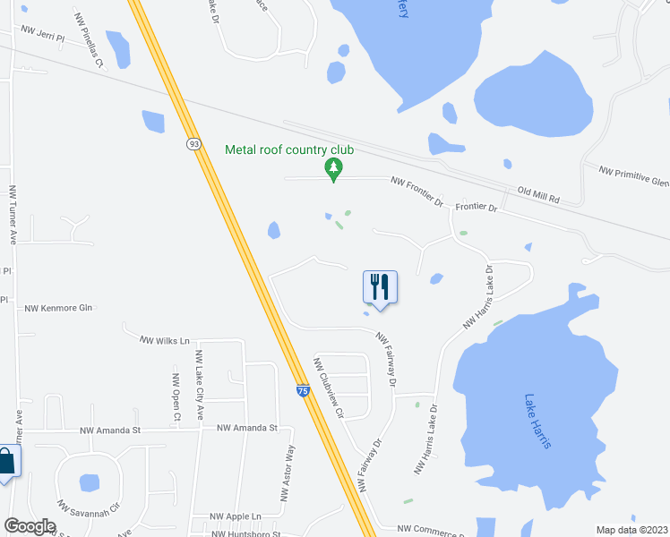 map of restaurants, bars, coffee shops, grocery stores, and more near 215 Northwest Fairway Drive in Lake City