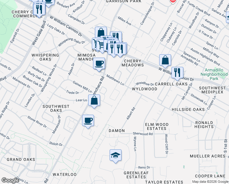 map of restaurants, bars, coffee shops, grocery stores, and more near in Austin