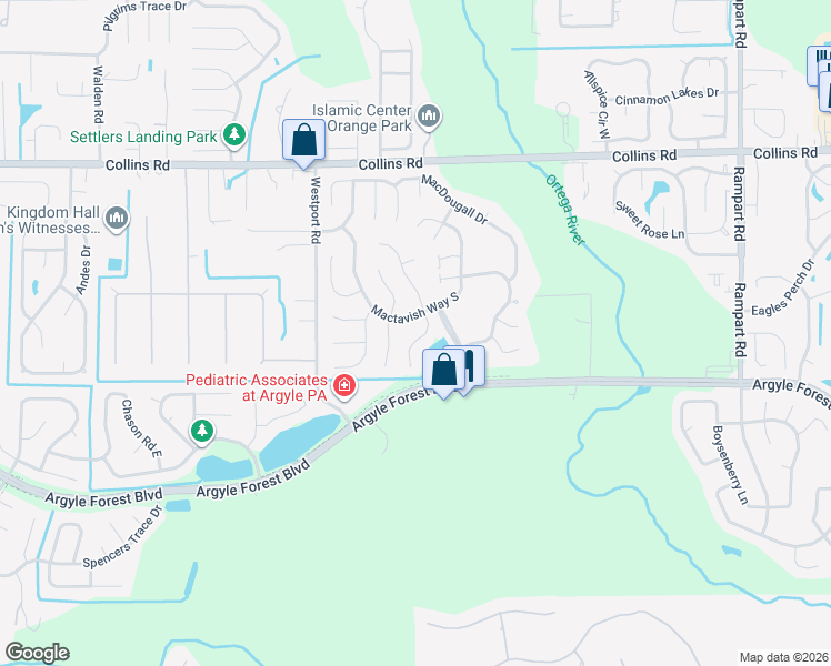 map of restaurants, bars, coffee shops, grocery stores, and more near 8150 Loch Lomond Lane in Jacksonville