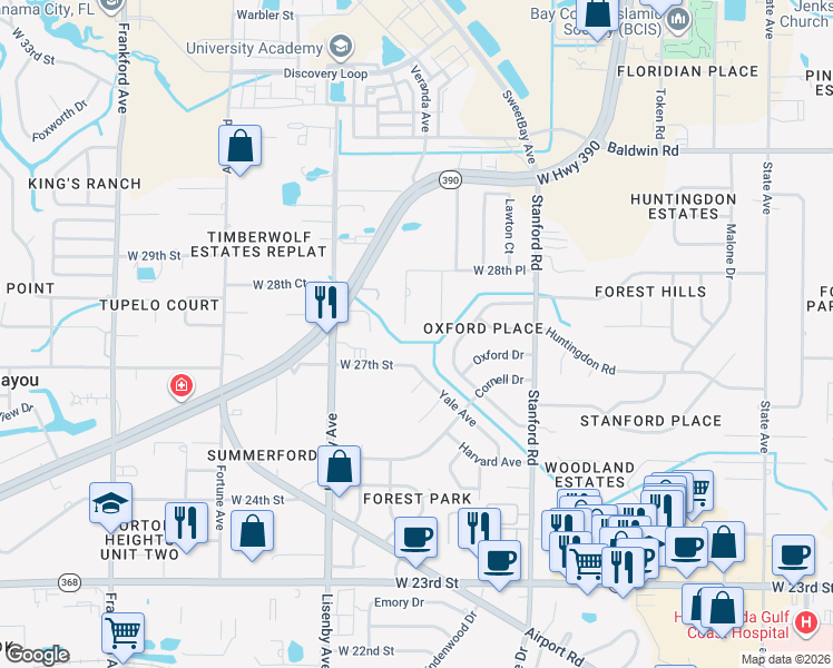 map of restaurants, bars, coffee shops, grocery stores, and more near 2724 Jamedon Avenue in Panama City