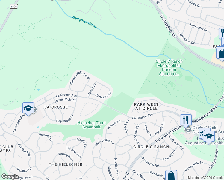 map of restaurants, bars, coffee shops, grocery stores, and more near 6729 Hansa Loop in Austin