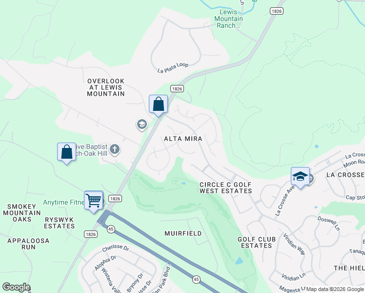 map of restaurants, bars, coffee shops, grocery stores, and more near 8017 Ladera Verde Drive in Austin