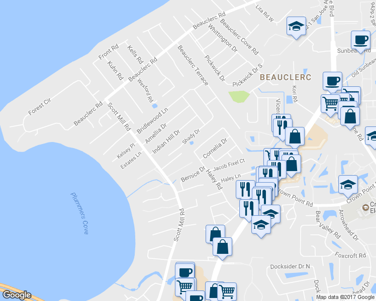 map of restaurants, bars, coffee shops, grocery stores, and more near 2964 Old Orchard Road in Jacksonville