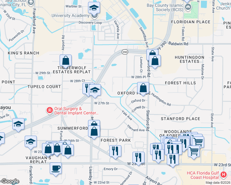map of restaurants, bars, coffee shops, grocery stores, and more near 2724 Jamedon Avenue in Panama City