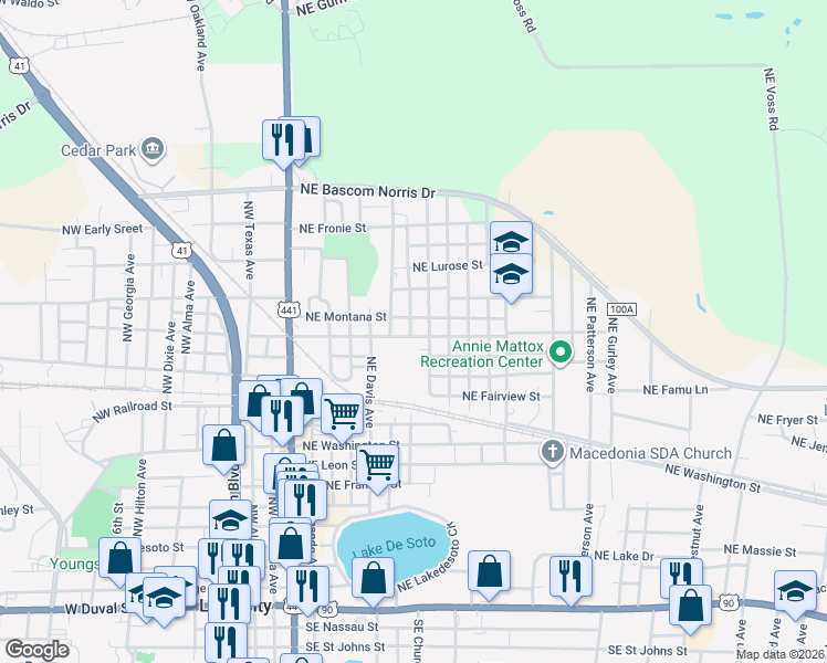 map of restaurants, bars, coffee shops, grocery stores, and more near 1201-1399 NE Aberdeen Ave in Lake City