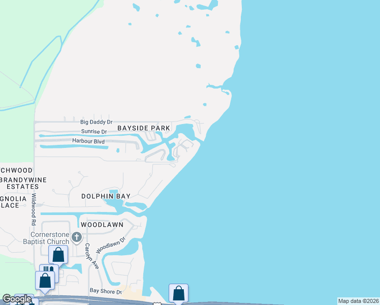 map of restaurants, bars, coffee shops, grocery stores, and more near 6502 Bridge Water Way in Panama City Beach