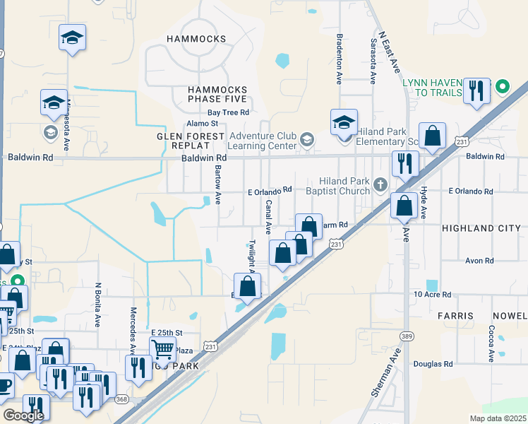 map of restaurants, bars, coffee shops, grocery stores, and more near 2820 La Mesa Avenue in Panama City