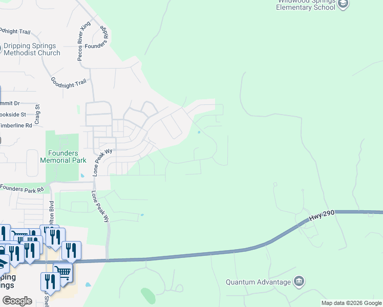 map of restaurants, bars, coffee shops, grocery stores, and more near in Dripping Springs