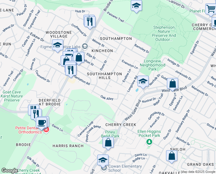 map of restaurants, bars, coffee shops, grocery stores, and more near 3209 China Grove in Austin