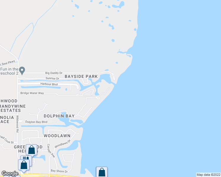 map of restaurants, bars, coffee shops, grocery stores, and more near 6500 Bridge Water Way in Panama City Beach