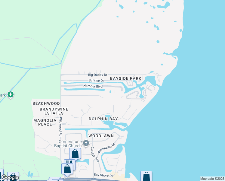 map of restaurants, bars, coffee shops, grocery stores, and more near 1314 Harbour Way in Panama City Beach
