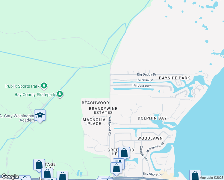 map of restaurants, bars, coffee shops, grocery stores, and more near 1010 Wildwood Rd in Panama City Beach