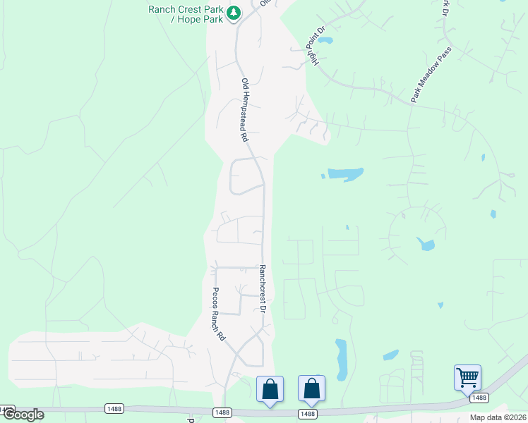 map of restaurants, bars, coffee shops, grocery stores, and more near 19074 Ranchcrest Drive in Magnolia