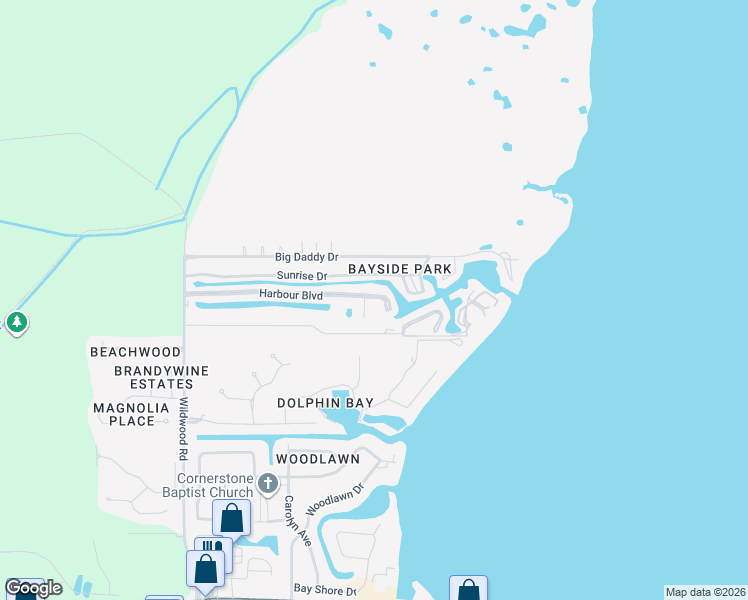 map of restaurants, bars, coffee shops, grocery stores, and more near 6521 Harbour Boulevard in Panama City Beach