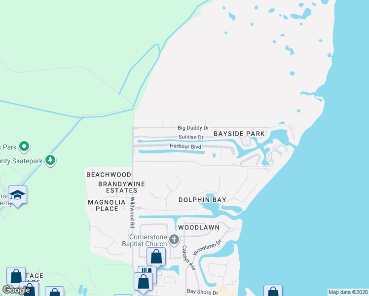 map of restaurants, bars, coffee shops, grocery stores, and more near 6617 Harbour Boulevard in Panama City Beach