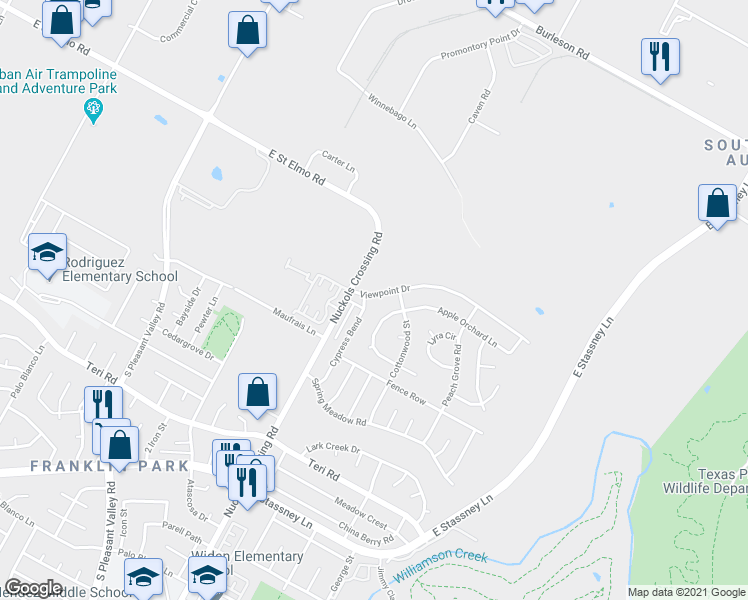 map of restaurants, bars, coffee shops, grocery stores, and more near 4606 Cypress Bend in Austin