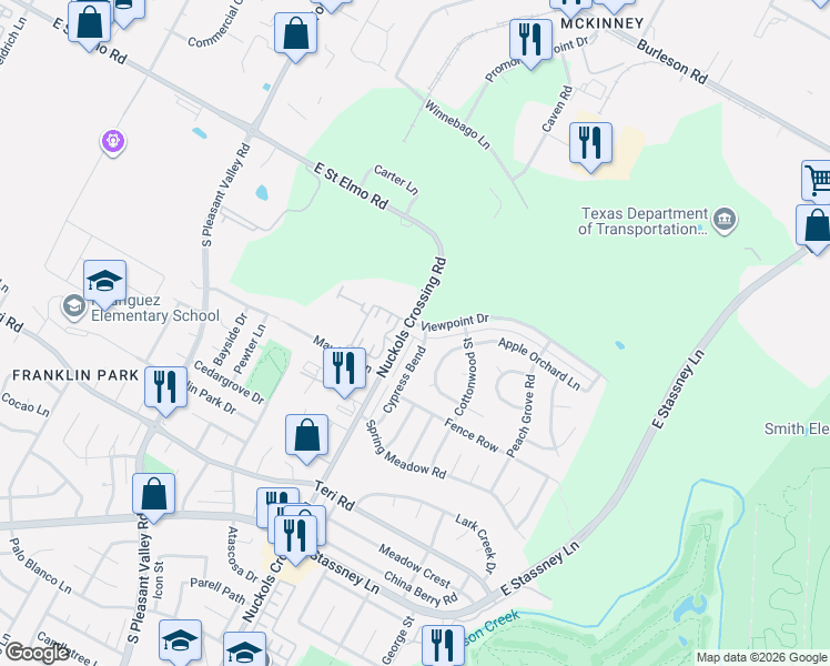 map of restaurants, bars, coffee shops, grocery stores, and more near 4606 Cypress Bend in Austin