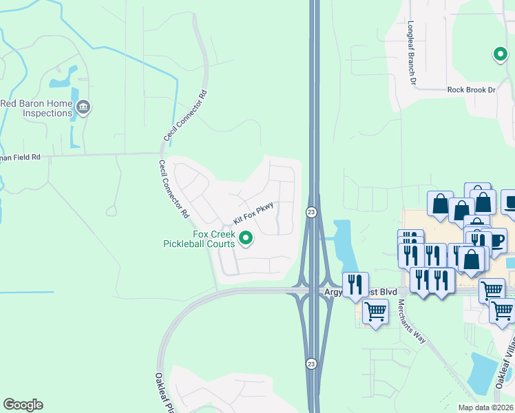 map of restaurants, bars, coffee shops, grocery stores, and more near 8112 Cape Fox Drive in Jacksonville