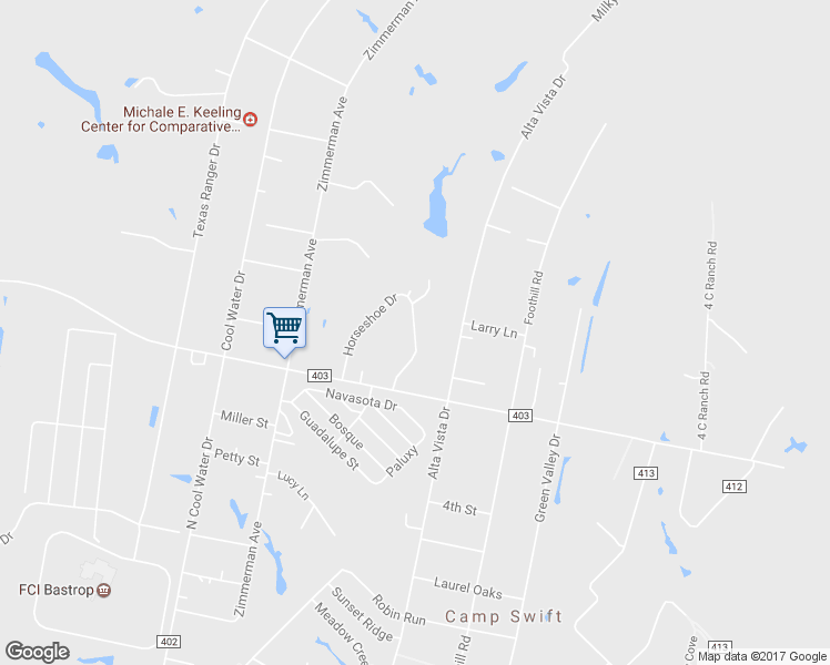 map of restaurants, bars, coffee shops, grocery stores, and more near 195 Horseshoe Drive in Bastrop