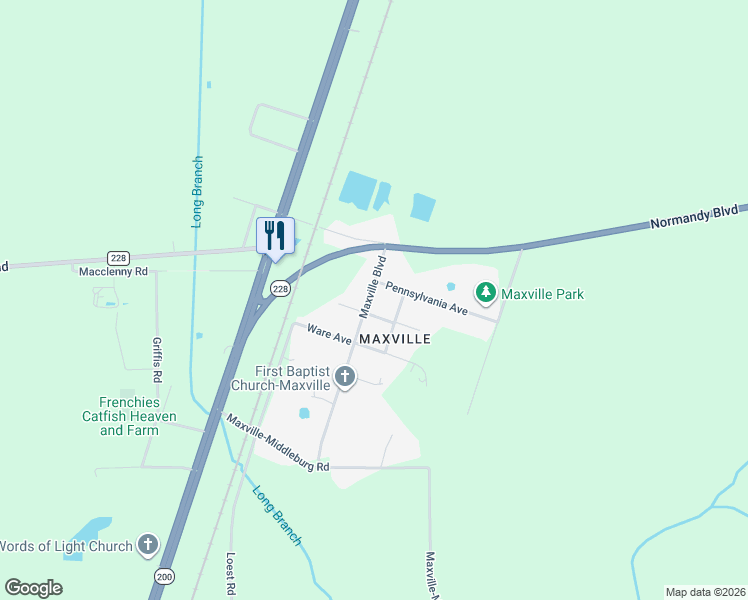 map of restaurants, bars, coffee shops, grocery stores, and more near 8389 Maxville Boulevard in Jacksonville
