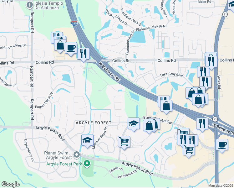 map of restaurants, bars, coffee shops, grocery stores, and more near 8083 Parramore Road in Jacksonville