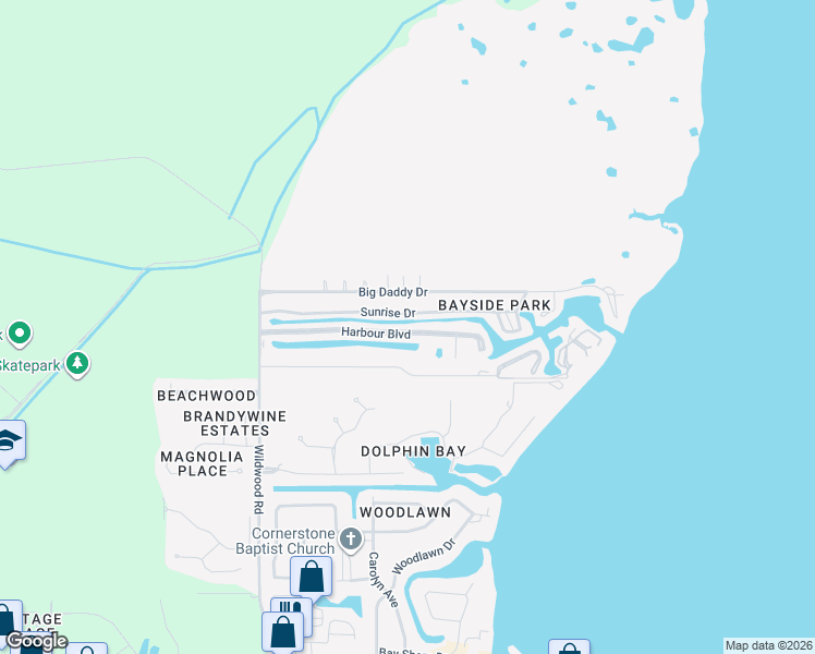 map of restaurants, bars, coffee shops, grocery stores, and more near 6624 Sunrise Drive in Panama City Beach