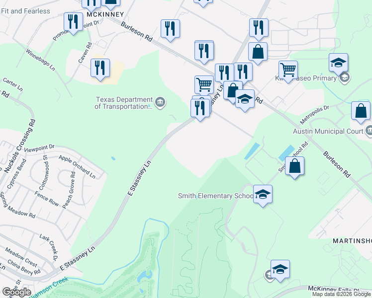 map of restaurants, bars, coffee shops, grocery stores, and more near 6230 East Stassney Lane in Austin