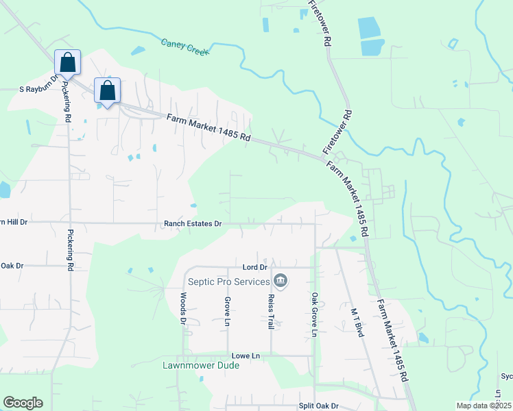 map of restaurants, bars, coffee shops, grocery stores, and more near 20162 Grove Court in New Caney