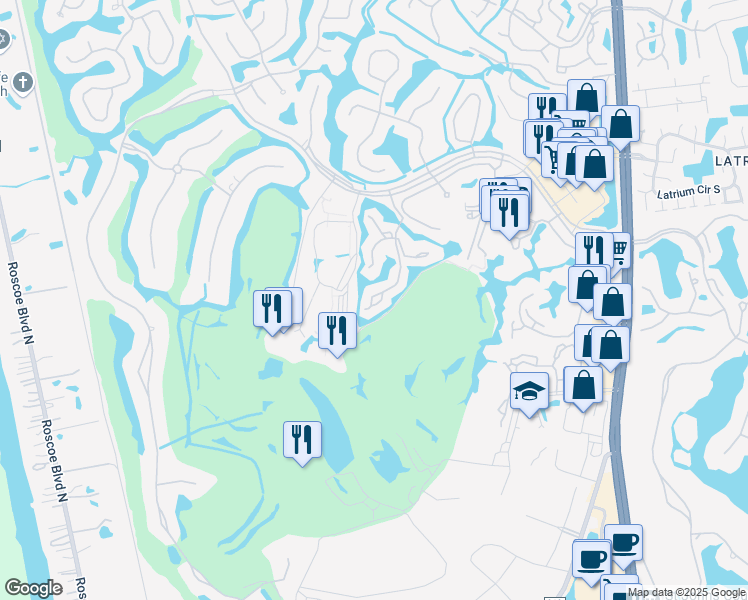map of restaurants, bars, coffee shops, grocery stores, and more near 54 Players Club Villas Road in Ponte Vedra Beach