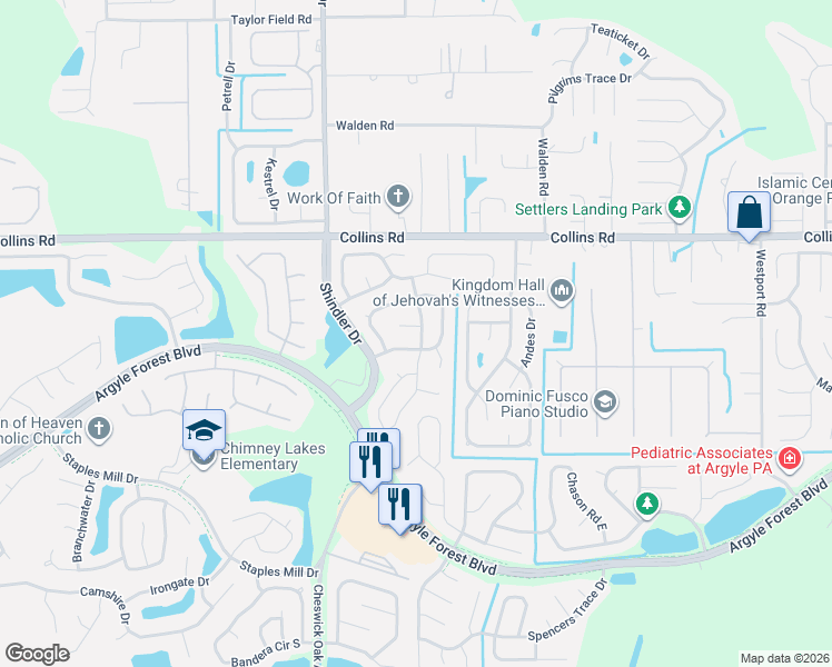 map of restaurants, bars, coffee shops, grocery stores, and more near 8537 Bending Branch Court in Jacksonville