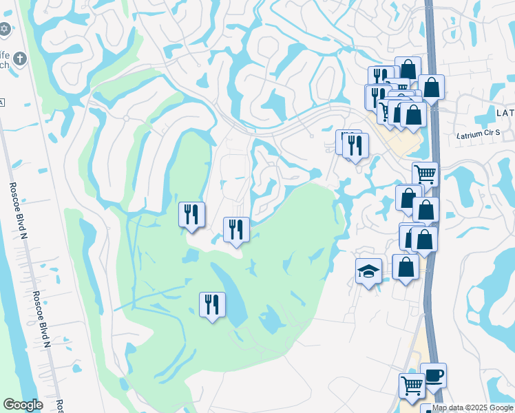 map of restaurants, bars, coffee shops, grocery stores, and more near 54 Players Club Villas Road in Ponte Vedra Beach