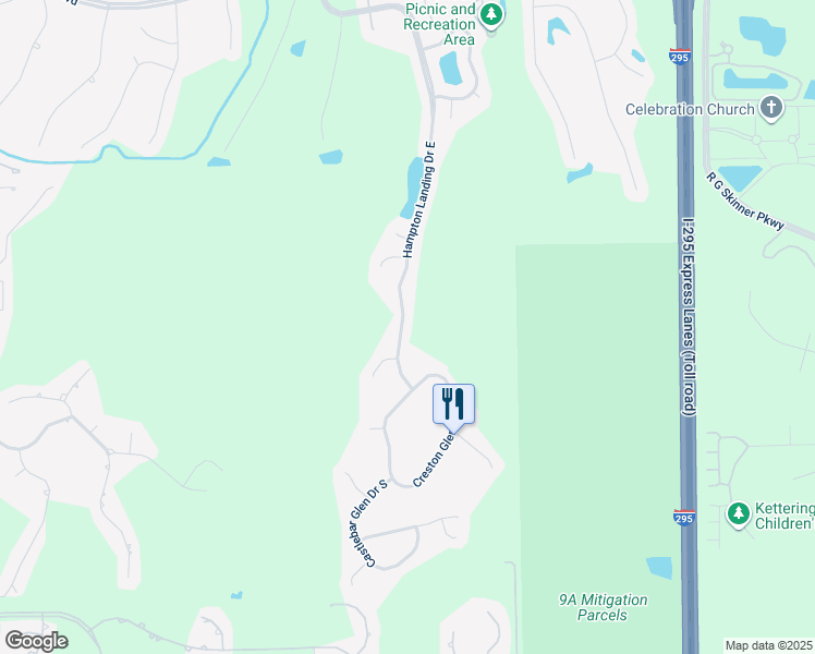 map of restaurants, bars, coffee shops, grocery stores, and more near 9107 Hampton Landing Drive East in Jacksonville